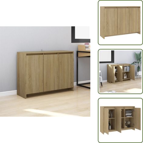 Buffet Chêne sonoma 102x33x75 cm Bois d'ingénierie - Buffet - Meuble De Rangement - Commode - Meuble TV - Bois D'ingénierie (1/5)