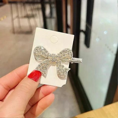 Pinces à cheveux strass pour femmes - Lot de 10 papillons pour frange (1/2)