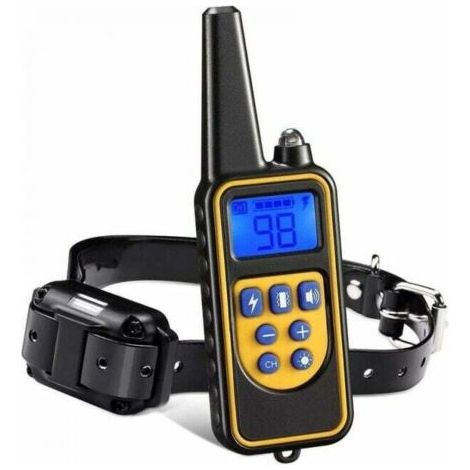 Collier de Dressage pour Chiens Rechargeable et IP67 Étanche avec Distance de 800m avec 99 Niveaux de Mode Vibration, Choc Electrique, Sonore.