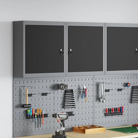 Cabinet à Outils avec étagère Noir et gris 50 x 20 x 55 cm vidaXL (1/5)