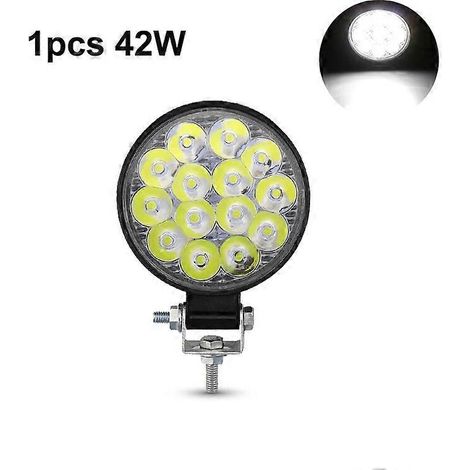 Barre lumineuse LED Nlpearl pour voiture, projecteur, barre LED tout-terrain 12V/24V pour camions, 4x4, SUV, quads, feu antibrouillard LED 42W (1 pièce). (1/5)
