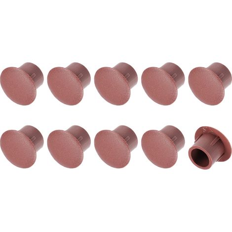 Vis Trou Prises (8mm Dia x 11mm Capuchon Dia x 8mm H) 20pcs, Plastique Tablette Piquet Capuchon Housse Bouton - pour Cuisine Placard Meuble Marron (1/5)