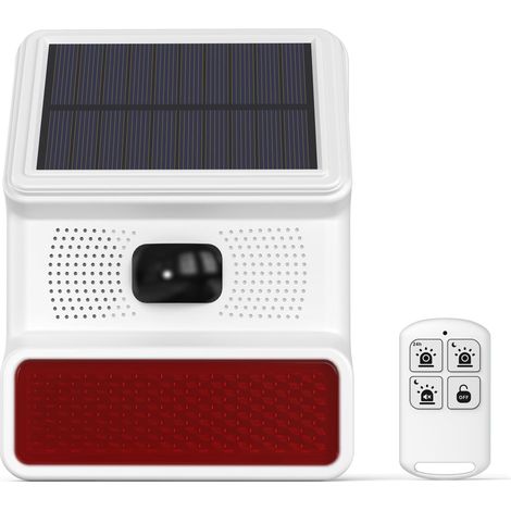 Sirène d'extérieur WiFi/PANNEAU SOLAIRE PIR DÉTECTEUR DE MOUVEMENT - ALARME FORTE ET CLIGNOTANTE STROBO - CONTRÔLE PAR APPLICATION - FACILE À INSTALLER - SIRÈNE SANS FIL (1/5)