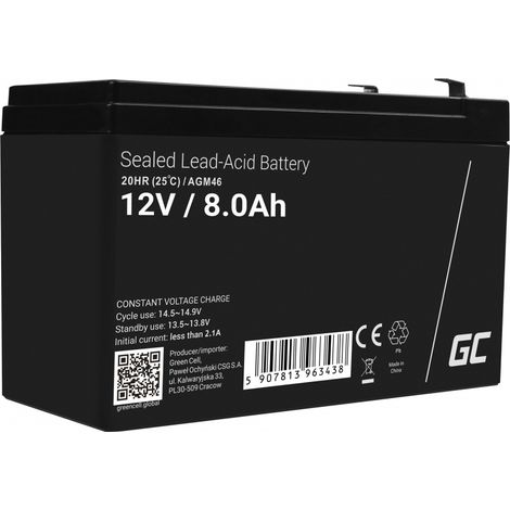 green-cell AGM46 batterie noire pour maquettes radio contrôle