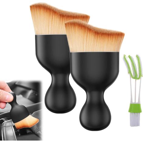 2pcs Soft Car Interior Cleaning Brush, Car Cleaning Brush, Auto Detailing Brush, Car Cleaning Brushes, Auto Detailing Brush, for Car Interior Cleaning (1/5)