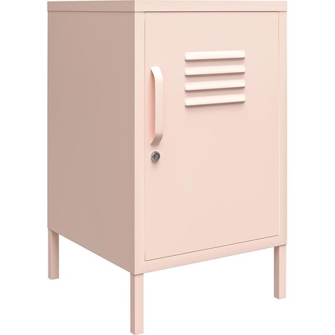 Mission District Table d'appoint avec 1 porte en métal rose (1/5)