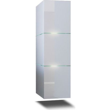 Colonna da bagno sospesa, collezione OWL, colori bianco opaco e bianco lucido, ideale per un bagno di design.