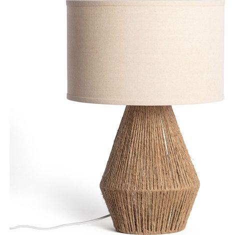 Lampe à Poser Corde Naturelle et Lin Dione Beige Lin (1/5)