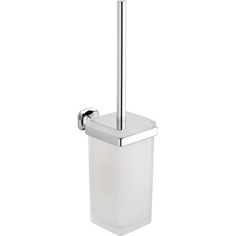 Sapho Aida - Brosse de toilette, chrome/verre satiné AI008 (1/4)