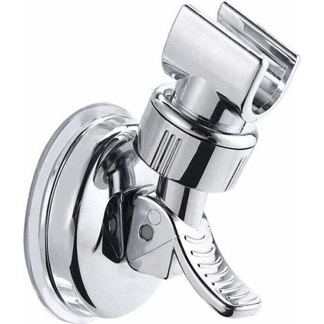 Duschkopfhalterung, Handbrausehalterung mit Saugnapf, verstellbare und abnehmbare Duschkopfhalterung, Wandmontage-Duschkopfhalterung mit Saugnapf, Silber - Crezuo