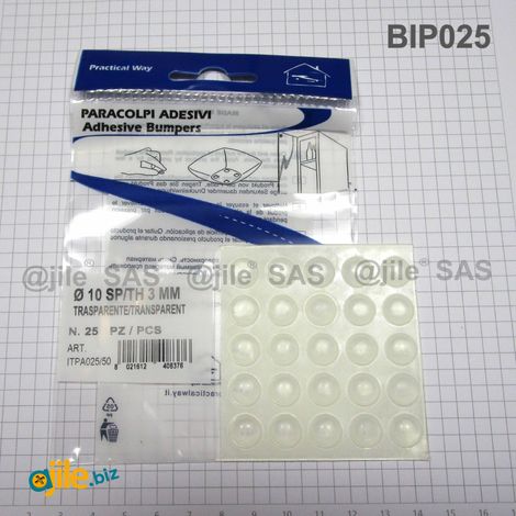 Ajile - Butée Adhésive Dôme Transparente Diamètre 10 mm Épaisseur 3 mm x 25 pièces (1/3)
