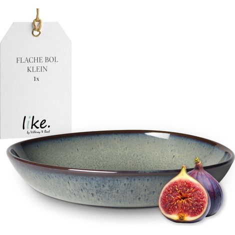 Coupe Plate Lave gris, 22 x 21 x 4,2 cm, petite, élégante Coupe en Grès pour de petits Accompagnements et des Salades, Résistant au Lave-Vaisselle et au Micro-ondes (1/5)