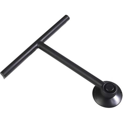 Raclette de Douche avec Support Ventouse - Noir - raclette de vitre pour Salle de Bain - Silicone INOX vitres Crochet Inclus Accessoires de Douche matériel de Nettoyage ménage (1/5)