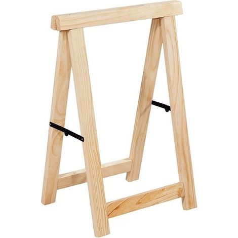 Tréteau utilitaire pliable en bois de pin – Charge maximale 400kg – Dimensions 75cm de hauteur et 53cm de longueur – Pour espaces réduits – Astigarraga