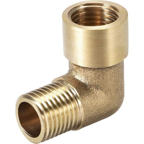 Brass Elbow Pipe Fitting 90°Street 1/4BSP Male x 1/4BSP Female (1/3)