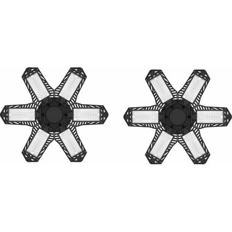 VURAHOME - Éclairage de Garage à LED 100W,Lampe d'atelier déformable à 6 panneaux ajustables,10000LM Lampe de garage LED,lumière blanche froide6500K Plafonnier LED pour Garage,Usine,Atelier,Parkings,G (1/4)