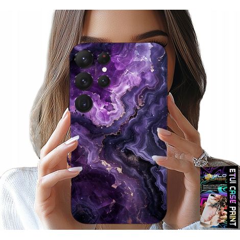 Hülle für Samsung Galaxy S22 Ultra – modisches, feminines Lila-Marmor-Design + Folie (1/5)
