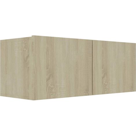 Mobile TV multimediale scaffale per televisione televisore buffet sala da pranzo soggiorno camera da letto rovere Sonoma 80 x 30 x 30 cm derivati del legno marrone 020027536