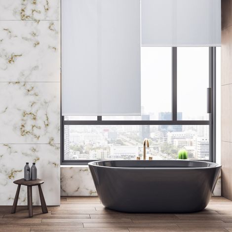 Tenda a rullo per bagno idrorepellente bianco traslucido