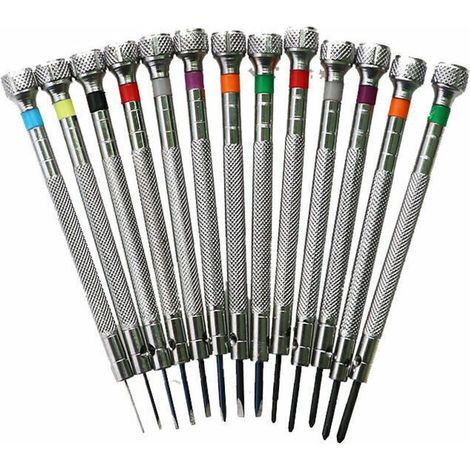 Tournevis de précision 13 pièces, outils de différentes tailles pour horlogers, tournevis plat pour réparation de montres, outils de réparation pour horlogers (1/3)