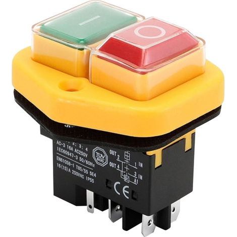 Mélangeur de ciment à 5 broches 220V-250V Interrupteur d'allumage et d'arrêt 900 41700 74651 Compatible avec Belle Minimix 150 Mai 2007 Interrupteur d'arrêt de démarrage Alternative à KJD17 résiste (1/5)
