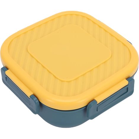 Boîte à lunch saine, en polypropylène pour adultes, à trois compartiments, contenant alimentaire réutilisable de 1300 ml, avec couverts, idéale pour l'école et les pique-niques. (1/5)