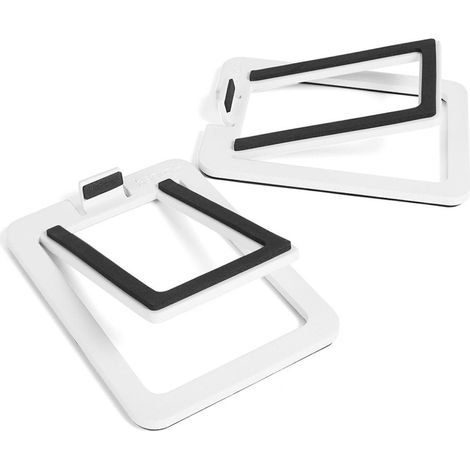 Support Haut-Parleur - Inclinable 16° - Pour Enceintes Compactes - Métal Renforcé - 10 x 13,5 cm - Charge Max 2,7 kg - Lot de 2