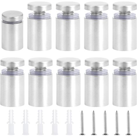 20 Pièces Entretoise Murale en Acier Inox, 19x30mm Vis de Entretoise Argenté Support Entretoise en Verre pour Fixations Montage Verre (1/5)