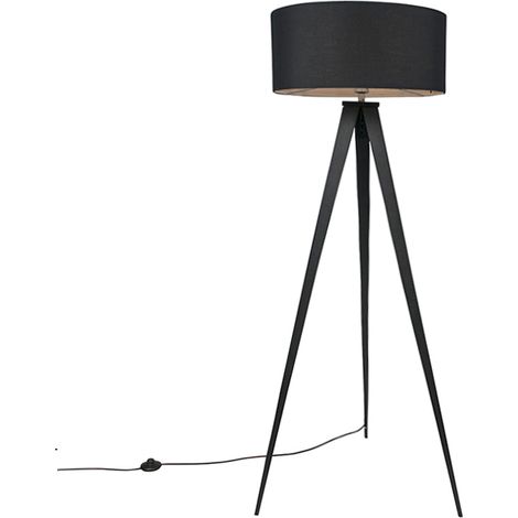 QAZQA ilse - Lampe de table trépied/tripode - 1 lumière - H 1450 mm - Noir - Moderne - éclairage intérieur - Salon I Chambre I Cuisine I Salle à manger (1/5)