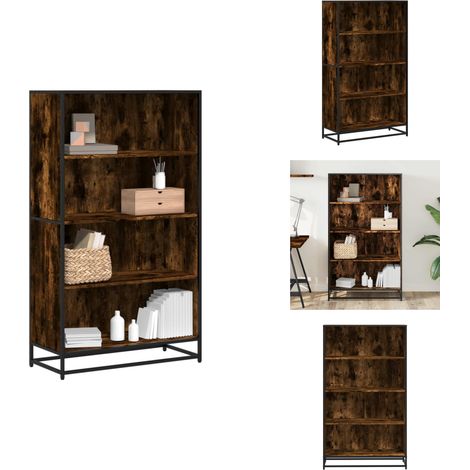 Bibliothèque chêne fumé 80,5x35x139 cm bois d'ingénierie - Bibliothèque - Bibliothèques - Étagère À Livres - Armoire De Rangement (1/5)