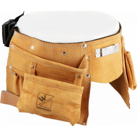 Cintura porta attrezzi in pelle, 10 tasche