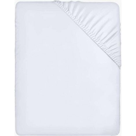 Drap Housse - Blanc, 160 x 200 cm - Coupes de 35 cm pour Matelas épais - Polyester Microfibre brossée