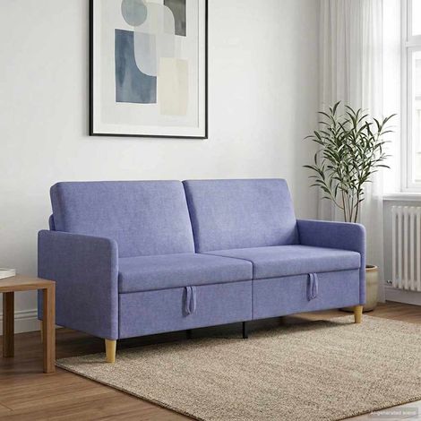vidaXL Sofá con almacenamiento Azul jeans 192 x 78 x 87 cm Poliéster (1/5)