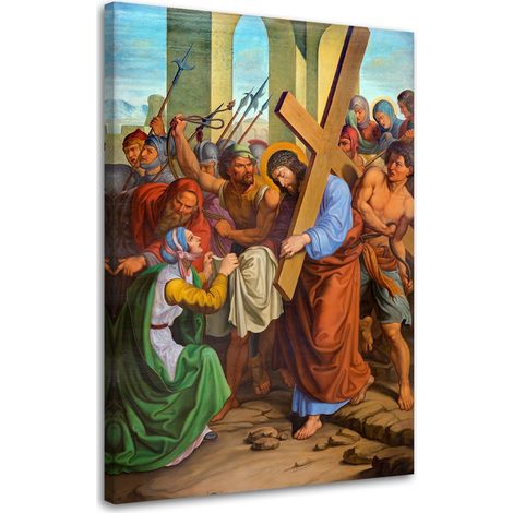 Cadre déco REPRODUCTION Jésus le chemin de croix 40x60 (1/5)