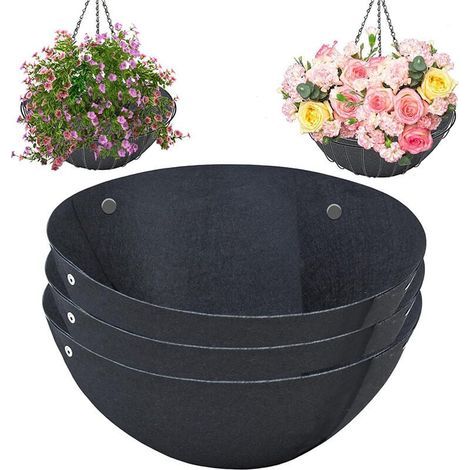 (16in) Insert de panier suspendu 3 pièces doublure de pot de fleur cadre de fenêtre installation de pot de fleur suspendu doublure de panier suspendu hydratant simple pot de fleur (1/4)