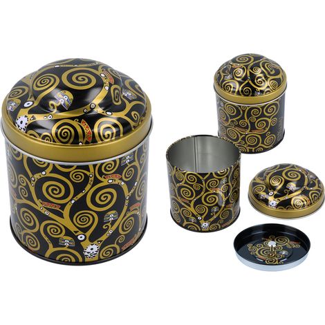 Teedose aus Metallblech, Gustav Klimts Lebensbaum, Carmani DAR (1/3)