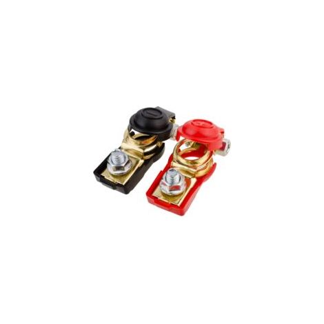 LAN Bornes de batterie, connecteurs de batterie, interrupteur de batterie pour bateau/camion/voiture/fourgonnette, rouge et noir, positif et négatif - (1 paire) (1/2)