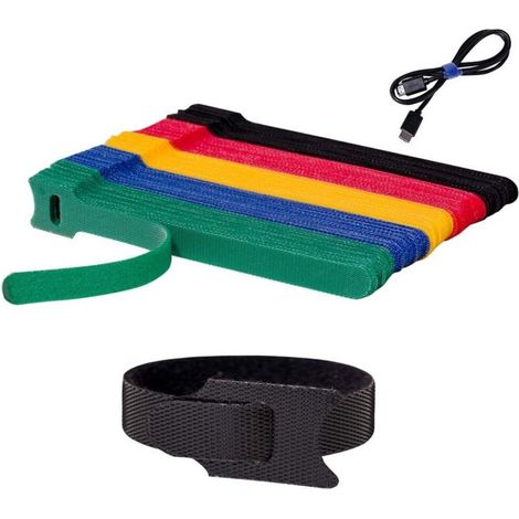 Lot de 100 serre-câbles réutilisables de 15 cm, organiseur de câbles, enrouleur de câbles multicolore