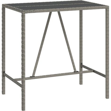 Maison Exclusive - Bartisch mit Glasplatte Grau 110x70x110 cm Pol (1/5)