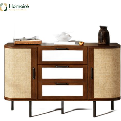 Colonnes de rangement noyer en mdf 120 x 40 x 82 cm HOMAIRE (1/5)