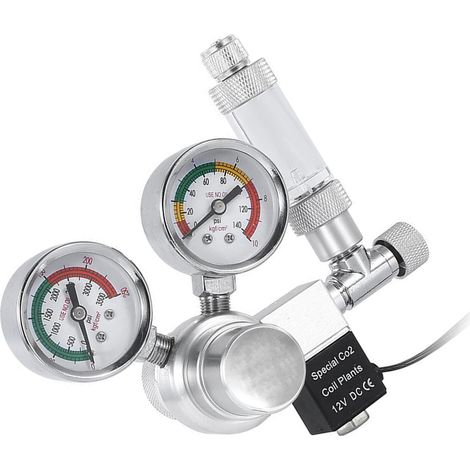 Régulateur de Pression avec Compteur à Bulles et Vanne Électromagnétique pour Bouteilles de Gaz - Raccord W21.8 Conforme aux Normes Européennes-AUTRES (1/2)