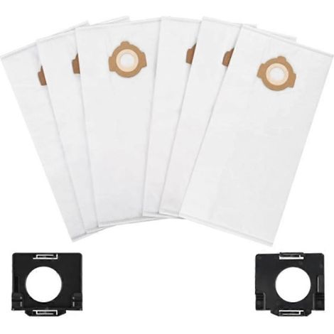 Sacs à poussière et supports pour aspirateurs sans fil eau et poussière Milwaukee 0960-20 M12 et 0970 20 M18, comprenant 6 sacs à poussière et 2 supports. (1/5)
