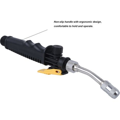 Pulverizador angular ajustable para jardín y patio – acero inoxidable + plástico, 35 cm, 154 g, 1 pulverizador + 1 mango + 1 botella + 1 arandela (1/5)