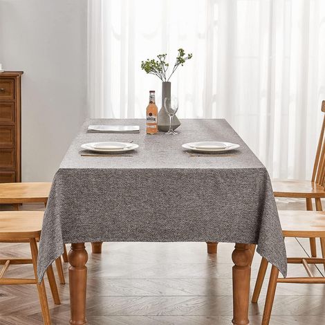 Tischdecke Grau 140x240 cm, schmutzabweisend, knitterfrei, wasserabweisend