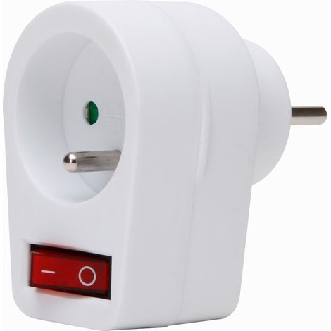 Prise de protection centrale, avec protection accrue des contacts, interrupteur rétroéclairé à 1 pôle, couleur: blanc, 1x16A, IP20, 230V /50Hz, 705202002
