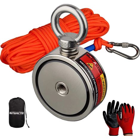 Soporte magnético, fuerza vertical de 180 kg, longitud de cuerda de 15 m, diámetro de 67 mm, 180KGX2 (1/5)