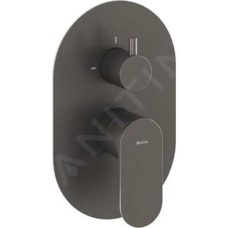 Ravak Eleganta - Mitigeur à encastrer 2 sorties, graphite brossé X070338 (1/3)