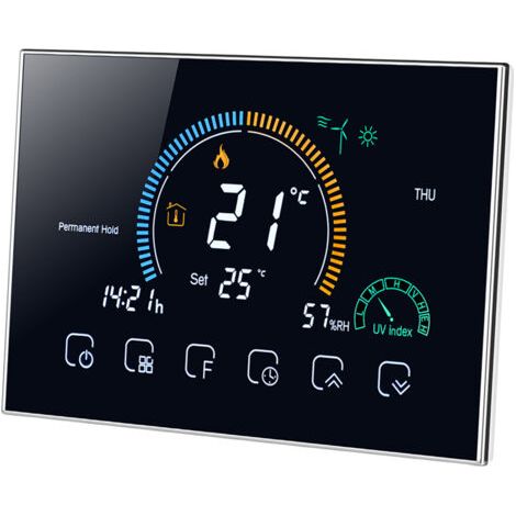 RHG Thermostat programmable intelligent Wi-Fi 95-240V6 sessions contrôlées par APPÉcran LCD rétroéclairéAffichage météo et humidité (1/5)