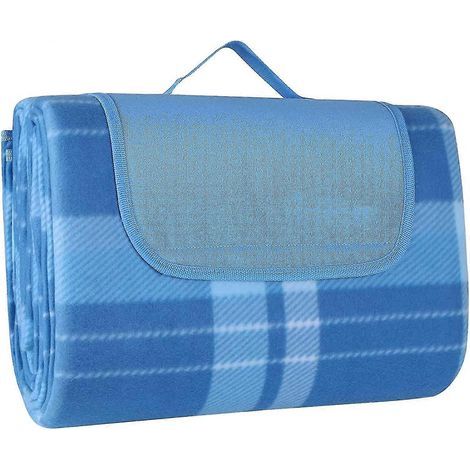 Couverture de pique-nique imperméable et pliable de 200 x 200 cm, composée de trois couches et munie d'une poignée. Grand tapis de plage idéal pour le camping, les voyages, la plage et les pique-nique (1/5)