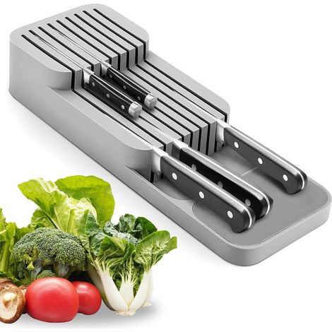 Knife Organiser,Amélioré Porte-couteaux de Tiroir,Peut Accueillir 9 Couteau (1/5)